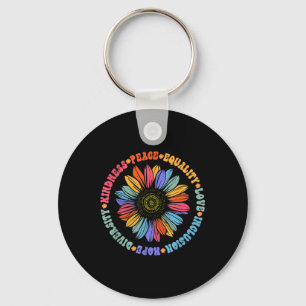World Peace Supporter Sunflower Floral Outfit Kind Key Ring
