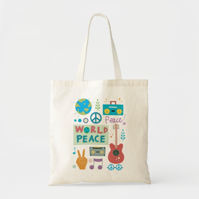 World Peace Symbols Tote Bag (Front)