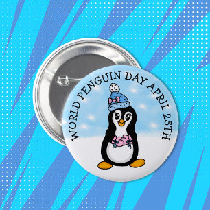 World Penguin Day April 25th Holiday   6 Cm Round Badge