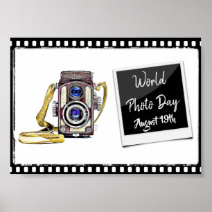 World Photo Day August 19th Small Poster Sign