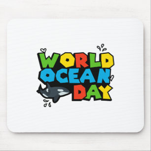 World Planet Ocean Day Orca Splash Design Love Ear Mouse Mat