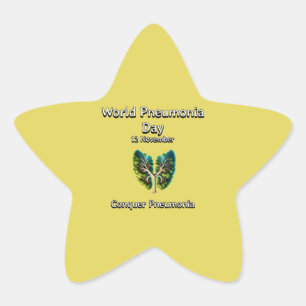 World Pneumonia Day. Conquer Pneumonia. Star Sticker