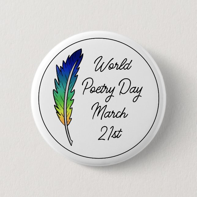 World Poetry Day | March 21st   6 Cm Round Badge (Front)