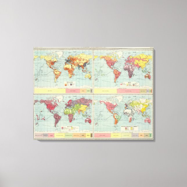 World population Map Canvas Print (Front)