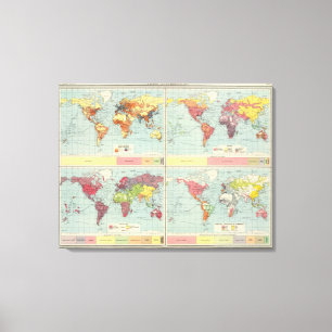 World population Map Canvas Print