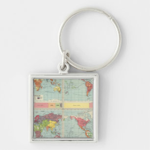 World population Map Key Ring