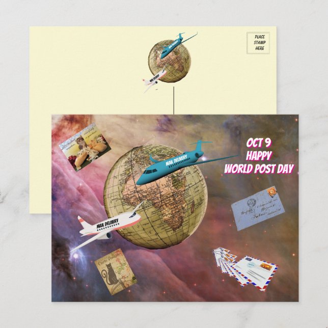 World Post Day Postcard (Oct 9) (Front/Back)