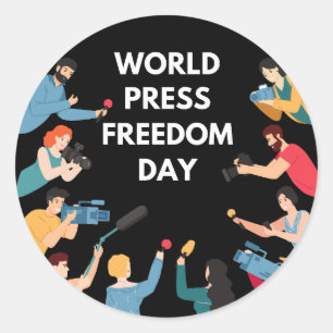 World Press Freedom Day Classic Round Sticker