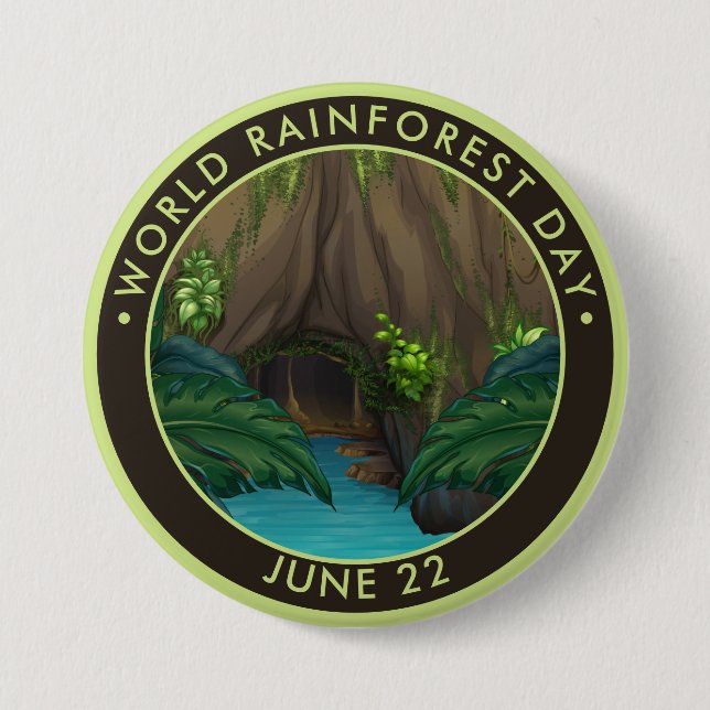 World Rainforest Day 7.5 Cm Round Badge (Front)