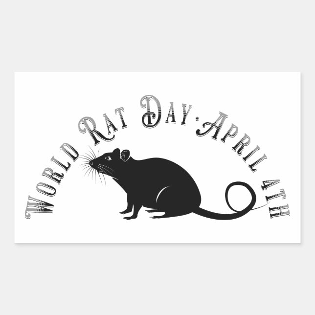 World Rat Day Rectangular Sticker (Front)