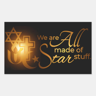 World religions all made of star stuff rectangular sticker