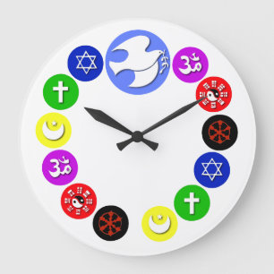World Religions in Colour Large Clock