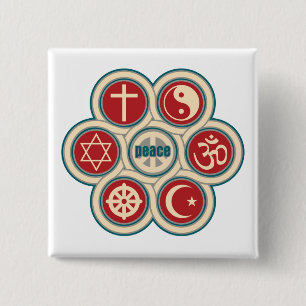 World Religious Peace 15 Cm Square Badge