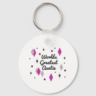 World’s Best Auntie Midcentury Key Ring