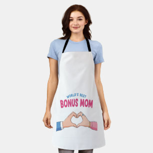  World’s Best Bonus Mum Heart Hands Gift Apron