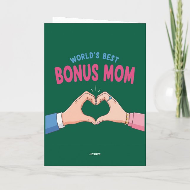  World’s Best Bonus Mum Heart Hands Gift Card (Back)