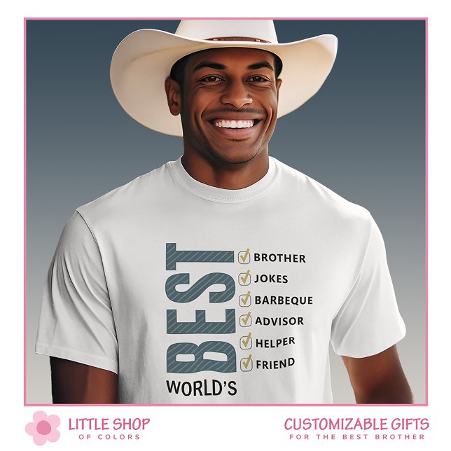 World’s Best Brother Personalised Checklist T-Shirt (Creator Uploaded)