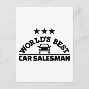 World’s best car salesman postcard