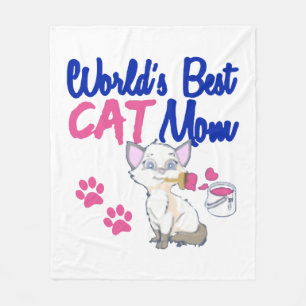 World s Best Cat Mum Fleece Blanket