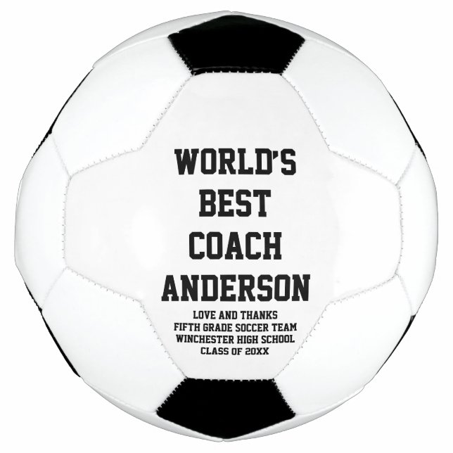 World’s Best Coach personalised custom text Football (Front)