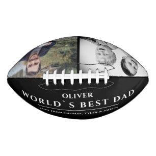 World`s Best Dad Black White Father`s Day 2 Photo American Football