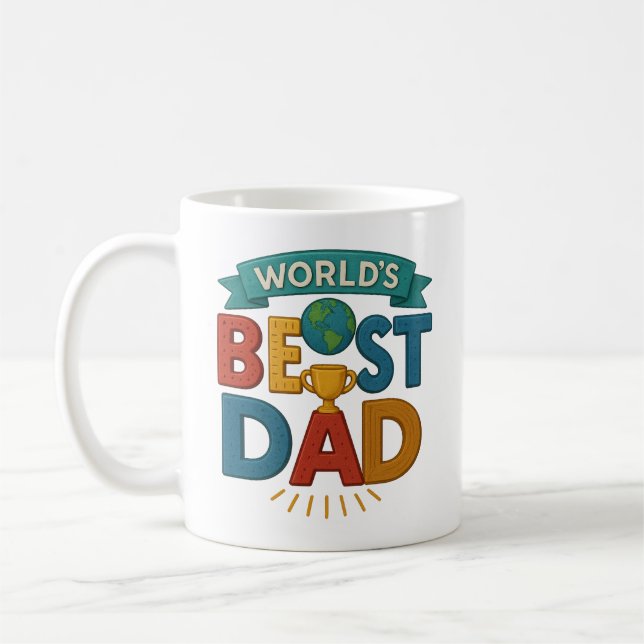 World’s Best Dad Mug | Retro Father’s Day Gift  (Left)