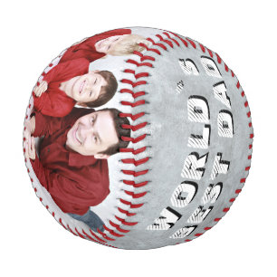 World`s Best Dad Name 2 Photo Collage Baseball