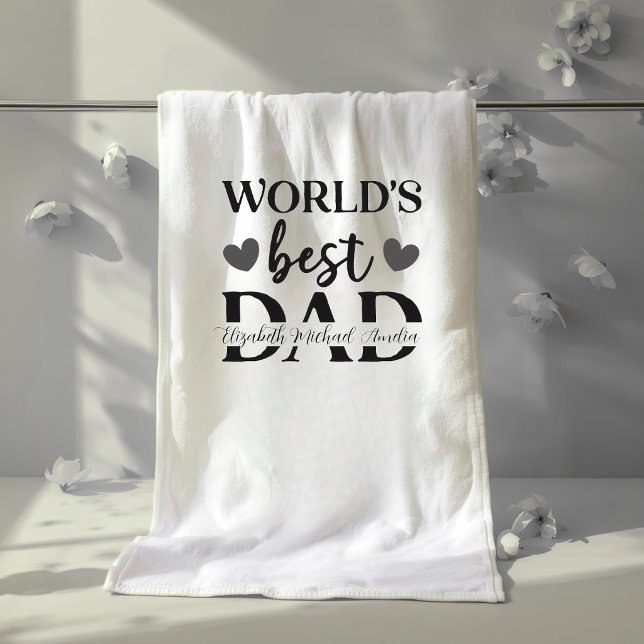 World’s Best Dad Personalised Bath Towel (Creator Uploaded)