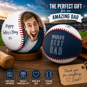 World’s Best Dad Personalised Photo Baseball