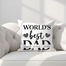 World’s Best Dad Personalised Throw Pillow