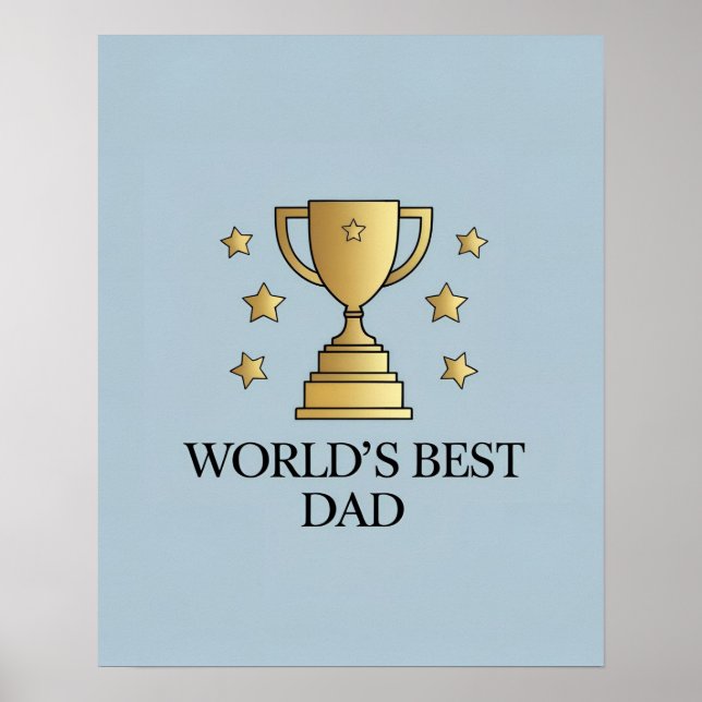 World’s Best Dad Trophy Digital Poster (Front)