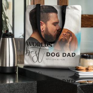 World’s Best Dog Dad Custom Photo Personalised Tote Bag