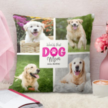 World’s Best Dog Mum 4 Photo Pink on White Custom