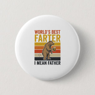 World’s Best Farter Funny Father Bear 6 Cm Round Badge