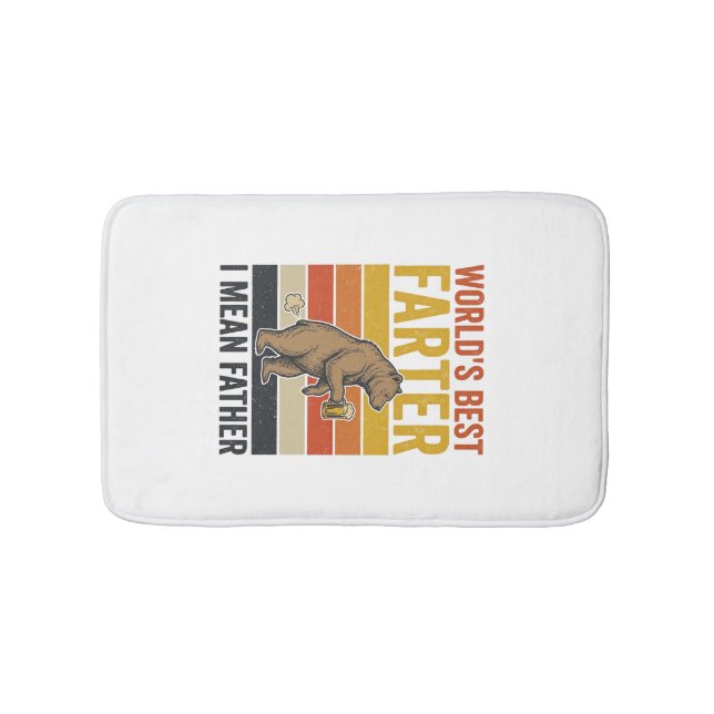World’s Best Farter Funny Father Bear Bath Mat (Front)