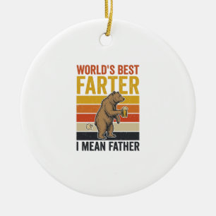 World’s Best Farter Funny Father Bear Ceramic Tree Decoration