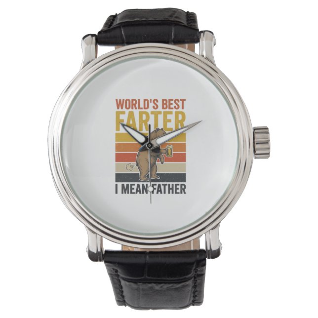 World’s Best Farter Funny Father Bear Watch (Front)