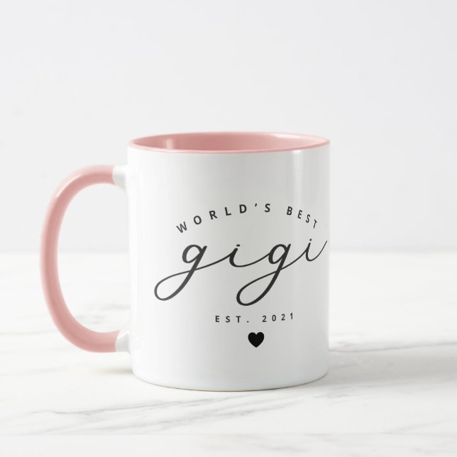 World’s Best Gigi Cute Calligraphy Coffee Mug (Left)