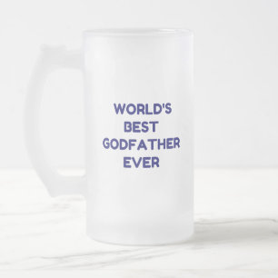 WORLD S BEST GODFATHER EVER FROSTED GLASS BEER MUG
