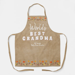 World`s Best Grandma Flowers Floral Mother`s Day Apron