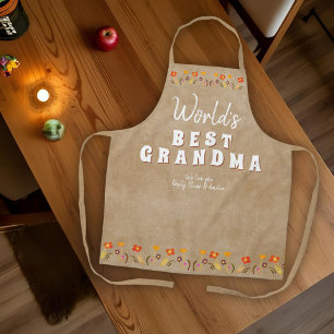 World`s Best Grandma Flowers Floral Mother`s Day Apron