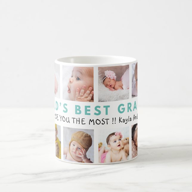 World’s Best Grandma Grandkids 12 Photo Collage  Coffee Mug (Center)