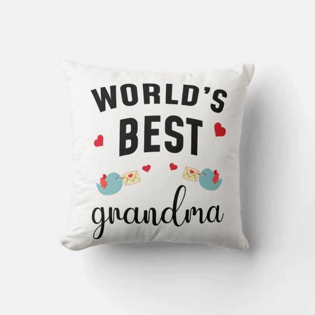 World’s Best Grandma – Perfect Gift For Grandma Cushion (Front)