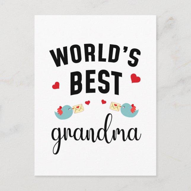 World’s Best Grandma – Sweet & Proud Grandma Postcard (Front)