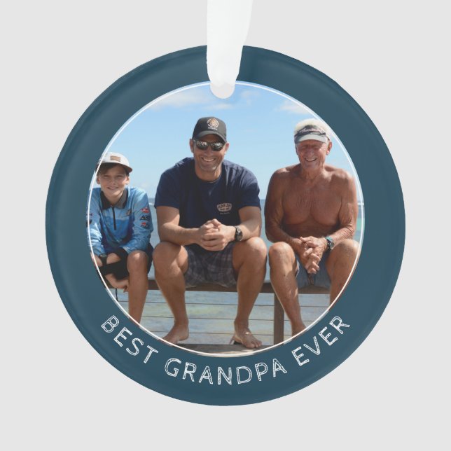 World`s Best Grandpa Ever Keepsake Photo Ornament (Front)