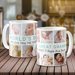 World’s Best Great Grandma Grandkids 12 Photo Coffee Mug