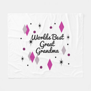 World’s Best Great Grandma Midcentury Fleece Blanket