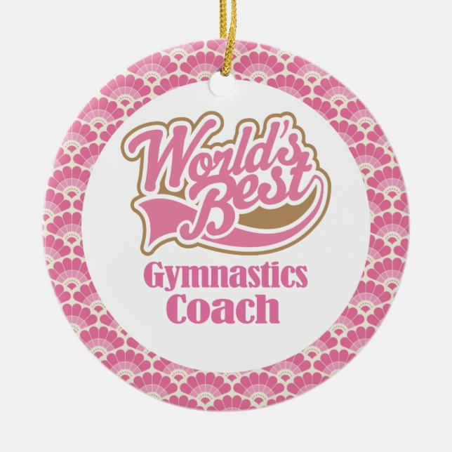 World’s Best Gymnastics Coach Gift Ornament (Front)