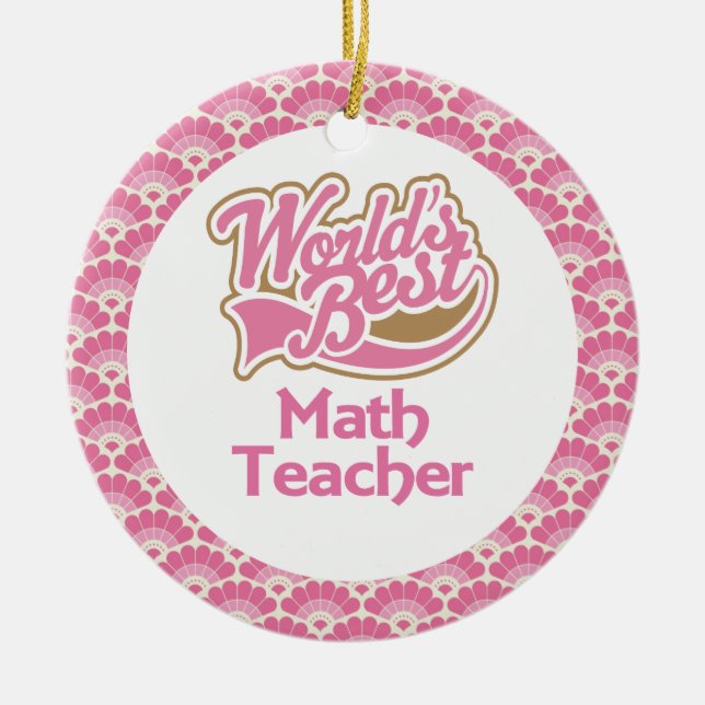 World’s Best Math Teacher Gift Ornament (Front)
