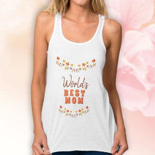 World`s Best Mum Flowers Floral Mother`s Day Tank Top